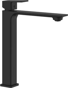 Rubinetto per lavabo getto aerato Axum nero verniciato opaco H 29 cm