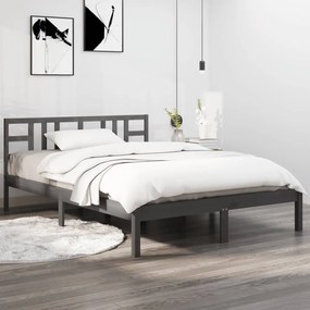 Giroletto Grigio İn Legno Massello 135x190 Cm Double /