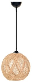 Lampadario nero/di colore naturale con paralume in iuta ø 24 cm – Opviq lights