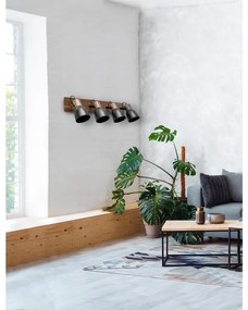 Faretto decorativo senza fonte luminosa CLYDE in legno marrone E14 40W SEYNAVE 4 luci