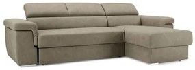 Divano letto angolare reversibile in nabuk 280 cm COMFORT Tortora