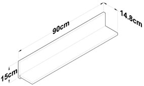 Mensola RANI 90x15 cm marrone