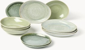Servizio di piatti dalla forma organica fatto a mano Macey, 4 persone, set da 12