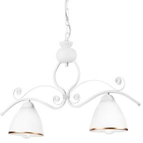 Lampadario a sospensione con catena RETRO 2xE27/60W/230V bianco opaco