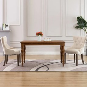 Sedie Da Pranzo 2 Pz Beige İn Tessuto /