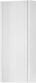 Pensile bagno Niwa cannettato laccato opaco bianco con vetro bianco, 1 anta P17 x L30 x H78.5 cm