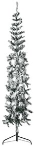 Albero Natale Artificiale Sottile A Metà Neve Fioccata 240 Cm /