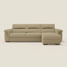 Magnolia divano letto angolare con Penisola Contenitore - Materasso H18 cm in tessuto smacchiabile T05 cammello