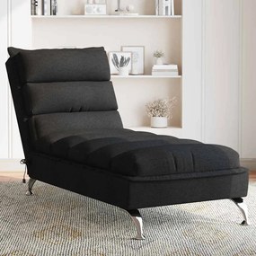 Chaise Longue Massaggi Con Cuscini Nero İn Tessuto /