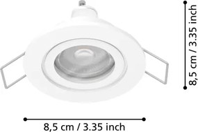 Eglo 902247 - Faretto LED da incasso a soffitto per bagno BARRANCO 1xGU10/4,5W/230V IP44 bianco