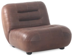 Poltrona marrone con rivestimento in pelle Wyatt – Dutchbone