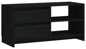 Mobile porta tv nero 80x31x39 cm in legno massello di pino
