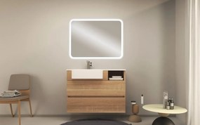Mobile da bagno sospeso sotto lavabo L 100 x H 72 x P 33.5 cm rovere laminato opaco, 2 cassetti BADEN HAUS Paris