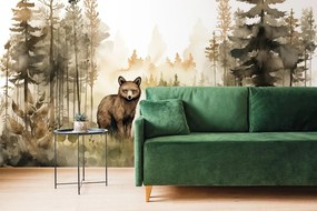 Carta da parati – Procione nella foresta incantata