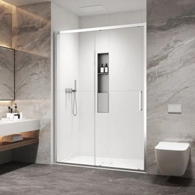 Porta doccia scorrevole 110cm altezza 200cm finitura cromo | KZ4000 - KAMALU