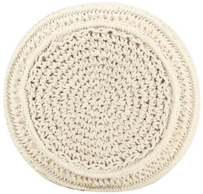 Pouf lavorato a mano in macramé 45x30 cm in cotone