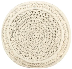 Pouf lavorato a mano in macramé 45x30 cm in cotone