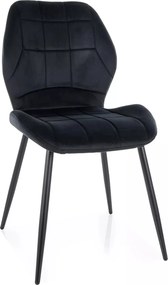 Sedia Jake Velvet in velluto nero – 49x41x86 cm