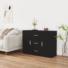 Credenza nera 91x29,5x65 cm in legno multistrato