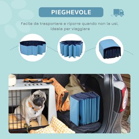 Piscina Pieghevole per Cani in PVC Azzurro Ø160x30h cm...