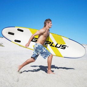 Costway Tavola da paddle gonfiabile con pagaia galleggiante e accessori, Tavola da surf per giovani e adulti 305cm Giallo