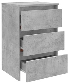 Comodino grigio cemento 40x35x62,5 cm in legno multistrato