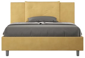 Letto Matrimoniale Large 170x200 cm con Rete e Contenitore Appia Ocra