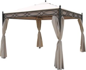 GERMEN - gazebo da giardino in acciaio completo di pareti laterali