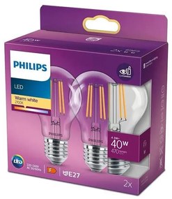 SET 2x LED Lampadina VINTAGE Philips A60 E27/4,3W/230V 2700K