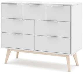 Cassettiera bassa bianca 120x83 cm Campus - Marckeric