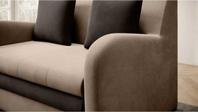 Divano marrone chiaro allungabile e rivestimento in velluto 130 cm Ario – ELTAP