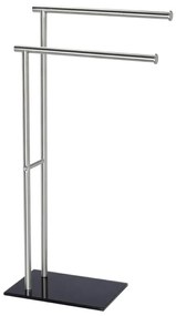 WENKO 20390100 - Porta asciugamani LIMA 41x79 cm acciaio inox/satinato/nero