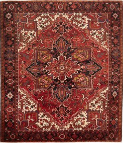 Heriz Tappeto 280x240 Rosso (Iran) Annodato A Mano