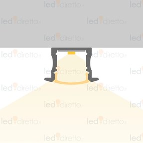 Profilo Alto da incasso 1m e 2m per striscia LED Alluminio Quadrato Selezionare la lunghezza Profilo 2 metro