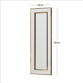 Specchio da parete CARLOS 90x30 cm oro