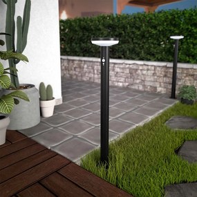 Paletto da giardino Solare Nero 80cm con Sensore Movimento e Picchetto Colore  Bianco Naturale 4.000K