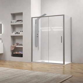 Box doccia angolare 70x140 telaio argento opaco scorrevole | KE-4000A - KAMALU