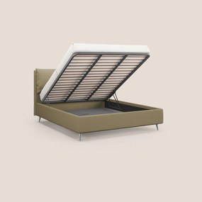 Elsa letto imbottito con vano contenitore in tessuto smacchiabile T05 cammello