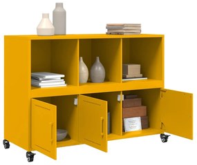 Credenza giallo senape 100,5x39x72 cm acciaio laminato a freddo