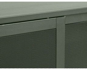 Cassettiera bassa in metallo verde scuro con ante scorrevoli 160x75 cm Veep - Unique Furniture
