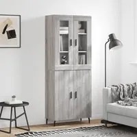 Credenza Grigio Sonoma 69,5x34x180 cm in Legno Multistrato 3198231