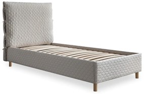 Letto singolo imbottito beige con rete 90x200 cm Sleepy Luna - Miuform