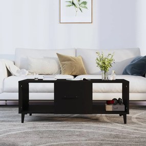 Tavolino Da Salotto Nero 102x50x40 Cm İn Legno Multistrato /