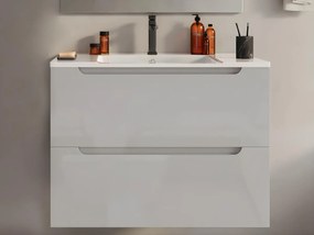 Mobile lavabo singolo sospeso 80 cm Bianco - STEFANIE
