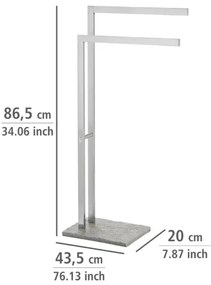 WENKO 20603100 - Porta asciugamani GRANIT 43,5x86,5 cm acciaio inox/satinato/grigio