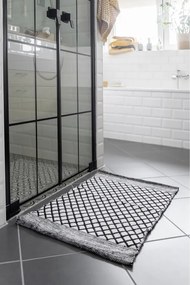 Tappetino per il bagno bianco e nero in plastica riciclata 50x80 cm Tara – Wenko
