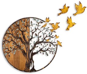 Decorazione da muro 92x71 cm albero e uccelli