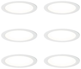 Set di 6 faretti incasso bianchi 14,5 cm con LED regolabili in Kelvin - Stephanie