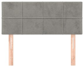 Testiera grigio chiaro 100x5x78/88 cm in velluto