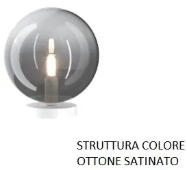 Lumetto ottone sat. 1 luce vetro fume 1184os-p-fu